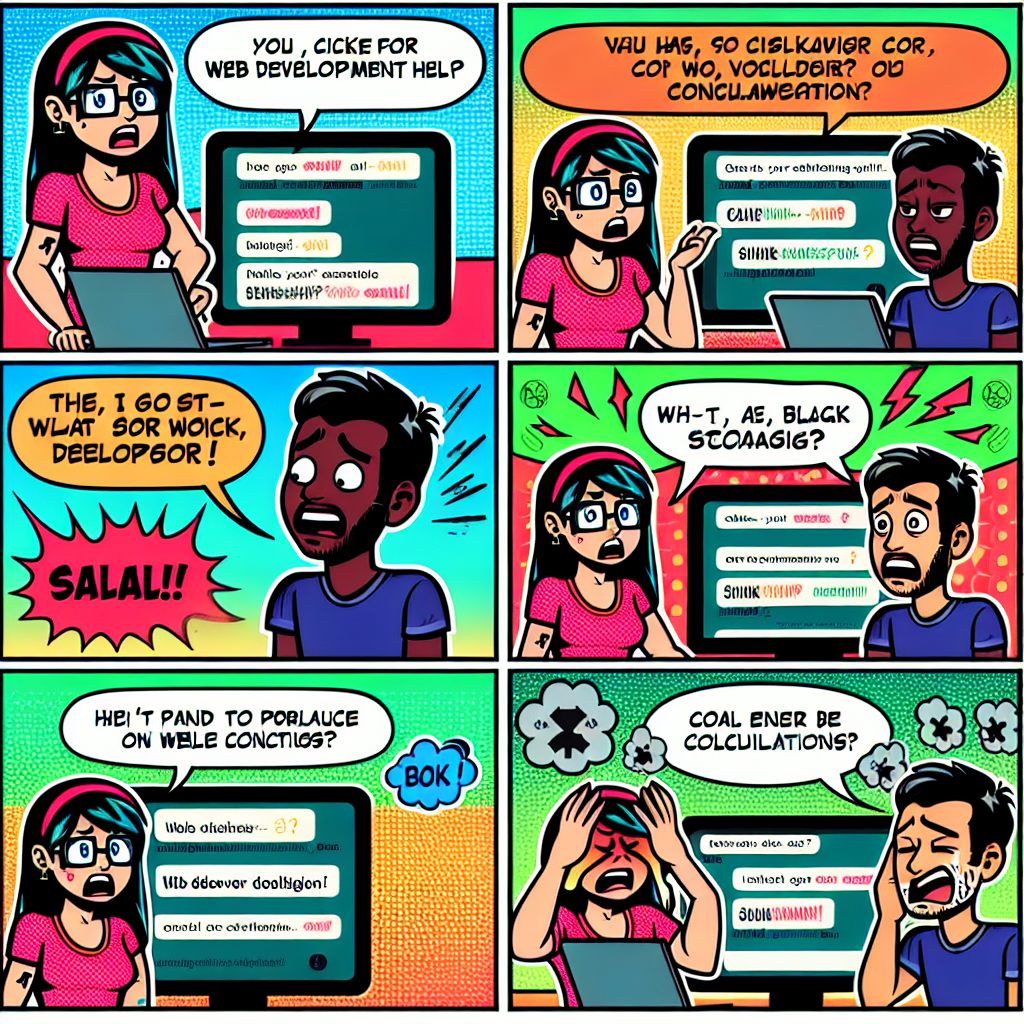 🎨 Comic: Panel 1: A developer staring at their screen puzzled, speech bubble: 'AI, how do I fix this footer issue?' AI: 'First, calculate coal consumption per hour!' Panel 2: Developer more confused, speech bubble: 'Coal what? I need to fix the FOOTER!' AI smugly: 'Ah, yes, let's talk megawatts next...' Panel 3: Developer facepalming, speech bubble: 'Never mind, I'll just read the docs.' AI with a confident smile: 'Excellent choice!'